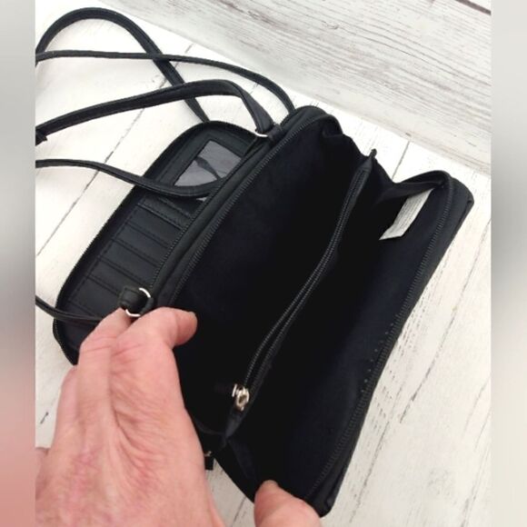 Crossbody Black Travel Bag Purse Multi Compartments New - Picture 7 of 10